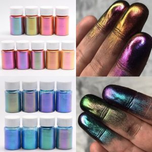 1box Mirror Chameleons Resin Pigment Glitter Magic Discolored Pearlescent Powder Epoxy Dye Mica Powder Powdered Pigment Colorant h260819