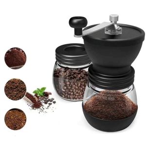 Shunxing111    Manual Coffee Bean Grinder Hand Coffee Mill with 2 Glass Jars
