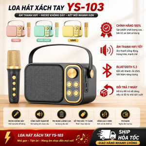 Loa bluetooth YS-103 Kèm 1 Micro không dây loa bluetooth mini nhỏ nhẹ hát karaoke mọi lúc mọi nơi Bảo hành 12 tháng