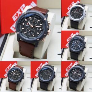 (BISA COD) Jam Tangan Pria Expedition E 6820 EXP 6820 E6820 Garansi Resmi 1 Tahun - Tali Kulit