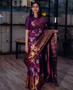 [Pre Order]Banarasi Soft Silk Silk Saree (Normal / Ready To Wear) ~ Delivery Lead Time : 10 days