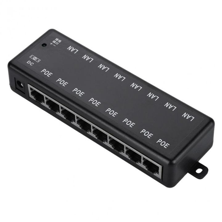 POE Injector 8 Ports PoE Power Adapter Ethernet Power Supply for CCTV ...