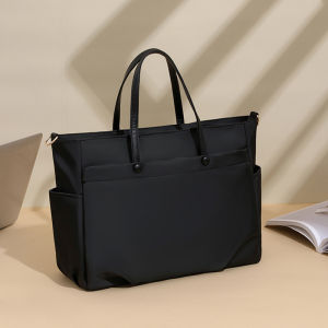 [Local shipment]Large capacity lightweight waterproof womens business casual fashion handbag 28*24*12.5CM