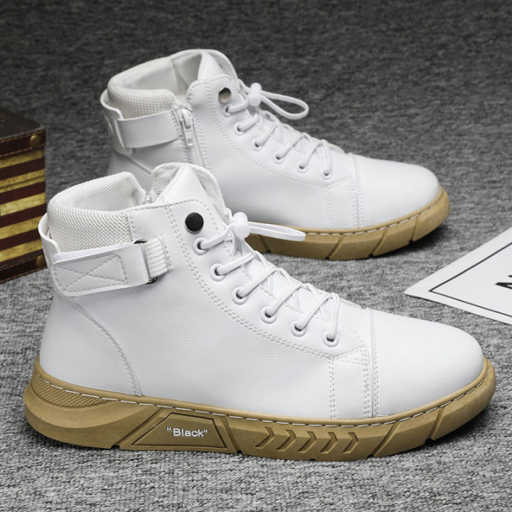 Mens High-top Ankle Boots Autumn PU Leather Martin Boots Fashion