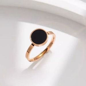 Cincin Titanium Premium Lapis Emas 18k Bulat Perhiasan Anti Karat CXB308