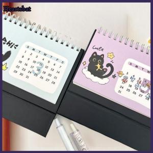 [Heartsbat] 2026 Year Of The Horse Mini Calendars Creative Desk Portable Travel Calendars Cute Cat Pattern Calendar Desktop Decor Ornaments