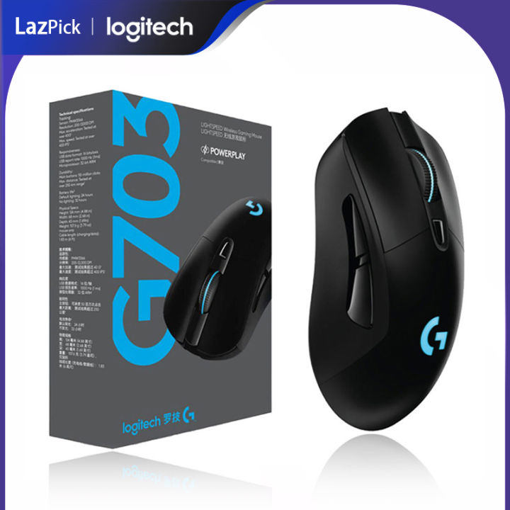 Logitech G703 HERO Lightspeed Wireless Gaming Mouse Hero 25K Sensor ...