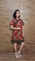 Cj collection Acen Mini Dress batik cheongsam maxi pendek wanita jumbo M - XXL. 