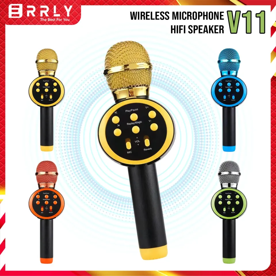 Gold Wireless Microphone Hifi Speaker Mic Wireless WS-858