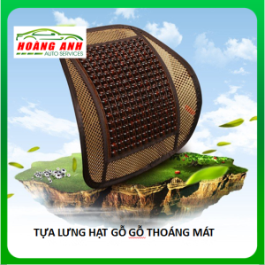 Tựa lưng lưới đan hạt gỗ cho ghế ô tô và văn phòng chống ngồi đau lưng mỏi lưng