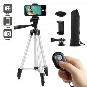100cm Phone Tripod Stand Video Recording with Bluetooth Remote Universal Camera Phone Photography