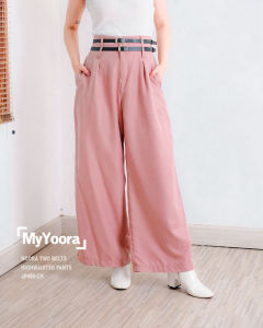 MyYoora Noora Two Belts Highwaisted Highwaist Pants Celana Panjang Wanita JP489