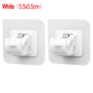 10/6Pcs Nail-Free Adjustable Curtain Rod Holder Clamp Hooks Self-adhesive Curtain Hanging Rod Brackets