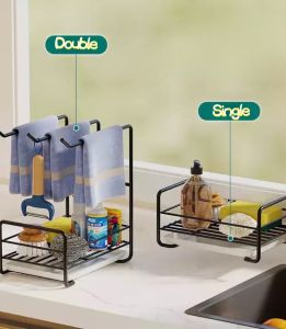 Nordic Style Sponge Drain Storage Rack Wall Mounted Caddy Rustless Steel Kitchen Counter Tops Cloth Drainage Shelf Drainage Rak
