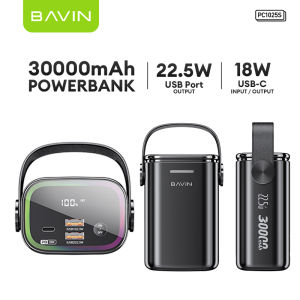 BAVIN PC1022 PC1025S 30000mAh 22.5W 100W Max Fast Charging PD USB-C for Laptop Charging + Dual Output