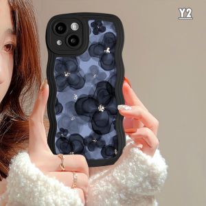 (Lokal Ready) Xinyu Casing hp Redmi 12 A2 A1 Redmi Note 12 4G Note 12 Pro Note 11S 11 Pro Redmi 10 2022 10C 10A 9A 9C 9T Note 10 5G Note 10S Note 9 Note 9 Pro Note 8 Kesing Lucky Oil Painting Tulip Bunga Biru Wavy Edge Sarung Soft Case