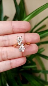 CINCIN EMAS KEMBANG TINGKAT FULL PERMATA LAPIS EMAS