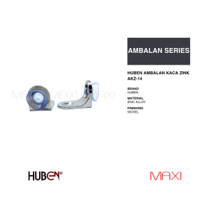 Huben AKZ-14 Ambalan Kaca Zink Stainless