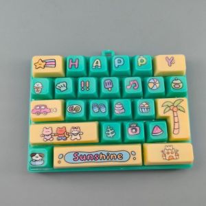 RUUANY keyboard 26 Key Keyboard Keychain Colorful Simulation Keyboard Mechanical Keyboard Pendant Cartoon Creative Fidget Keychain Toy Bag Decoration