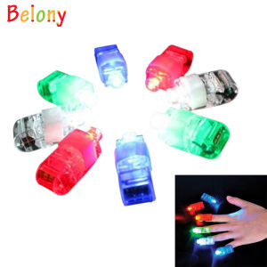Belony 8 Colors/Set LED Laser Finger Ring Lights Beam Torch Party Decor Supplies