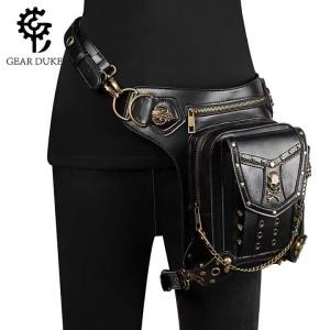 s new foreign trade product Street fashion womens shoulder bag Skull-studded crossbody motorcycle bag mobile phone waist bag