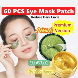 HOUMAL 60pcs Seaweed Eye Mask Collagen Hydrating Remove Dark Circles for Skincare Starter Face Mask Soft Natural Moisturizing Extracts Collagen Eye Patch Reduce Eye Fine Lines Remove Dark Circles