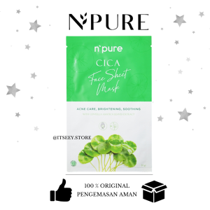 Npure Cica Face Sheet Mask | Perawatan wajah Glowing dan Lembab