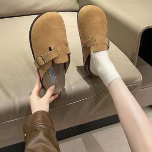 Free Shipping WomenS New Spring And Autumn Thick-Soled Closed-Toe Slip-On Mules For Outdoor Wear