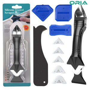 ORIA Silicone Caulking Tools 3 In 1 Sealant Finishing Tool Grout Scraper Reuse and Replace 5 Silicone Pads for Window Door Frame Kitchen Sink Joint
