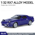 Miniatures 1:32 Mazda RX7 RX-7 FC INITIAL D Alloy Metal Diecast Car Model Toy Sound & Light Vehicle Toys For Boy Children Gifts. 