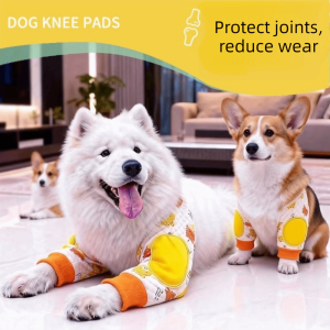 OUTOPEN Elastic Dog Elbow Brace Breathable Adjustable Puppy Joint Protector Wear Resistant Soft Elbow Guard Injury Prevention