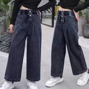 CELANA JEANS BUTTON KULOT ANAK TANGGUNG KULOT JEANS BUTTON KULOT REMAJA PEREMPUAN 6-12 tahun