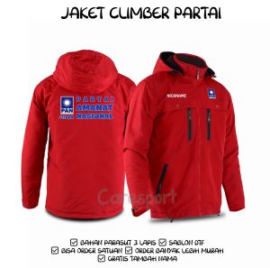 Jaket partai pan terbaru custom bahan parasut semi wf casual tebal tahan angin hoodie lepas pasang gratis tambah nama