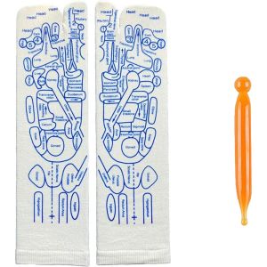 X ADORNMENT ไม้นวดมือ ถุงเท้านวดกดจุด บรรเทาอาการปวดเท้า บรรเทาเท้าที่เหนื่อยล้า ถุงเท้าวัดความดันเท้า ผ่อนคลายและผ่อนคลาย พร้อมเครื่องมือนวด ถุงเท้านวดเท้า สำหรับผู้หญิงผู้ชาย