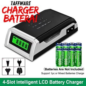 BERGARANSI Taffware Charger Baterai 4 Slot AA AAA Ni-CD Ni-MH Fast charging with LCD Display C905W