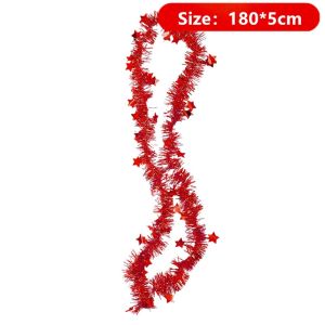 200Cm kim tuyến giáng sinh Vòng Hoa Giáng Sinh Sáng Bóng Vòng Hoa Madder Hoa Ruy Băng đồ trang trí Cây giáng sinh tiệc cưới sinh nhật Đồ cung ứng trang trí