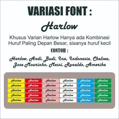 Stiker Nama Sablon Label isi 60 Pcs Untuk Di kain Kaos Sablon Setrika custom Nama