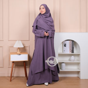 set abaya azzahra tunik/setelan rok tunik abaya melayu/set rok abaya tunik free Pasmina oval