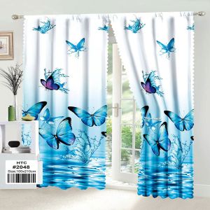 1PC Butterfly Curtain for Window or Door Living  Home Decoration Sale Elegant Semi Cotton 85X190cm Kurtina Black White Grey Red Orange Yellow Green Blue Purple Pink Curtains COD