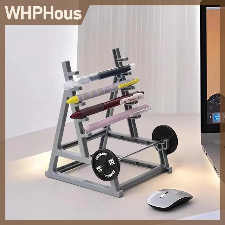 The Barbell Pen Organizer for People Who Skip Leg Day but Not Desk Decor