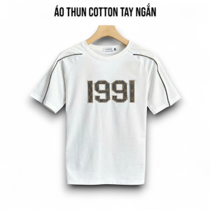Áo Thun Cổ Tròn 1991 Tay Ngắn Vải Cotton Co Giãn 4 Chiều Form Regular Fit - TUTEE
