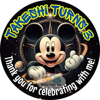 [SG SELLER][👦Kids Love em👧] Customised Disney Mickey Mouse Minnie Birthday Thank You Stickers For Kids Goodies Bags