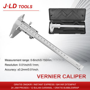 JLD Jangka sorong stainless 6INCH Vernier Caliper 150MM Sigmat Besi Manual