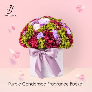 【Local Seller】Purple Pink Preserved Flower Bloom with Eternal Rose Gift for Her Birthday Anniversary Valentines Day