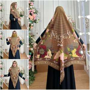 TERBARU! Hijab Instan Syari Printing-4 Merah Putih Bahan Ceruti Babydol Premium By Ory AjeZas Collec