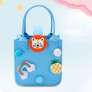 HEFEI Nhỏ Quà Tặng Cho Sinh Viên Phim hoạt hình Búp Bê Đa-mục đích Đáng yêu Nylon Lông Bóng Lưu trữ Giỏ Phụ nữ Túi Xách Cảm thấy Túi Tote Kẹo Túi