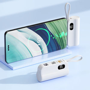 Mini Power Bank Fast Charging Powerbank Capsule Portable Charger for IP & Android With Phone Holder