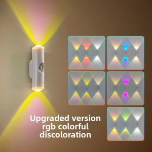 Cross-Border New Smart Human Body Sensor Hill Light Spotlight Magnetic Rechargeable Self-Adhesive Cabinet Light Cat Eye Night Light