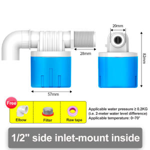 Automatic Water Level Control Valve Water Tank Float Valve Toilet Float Valve 1/2 | 3/4 Top & Side Inlet Mount