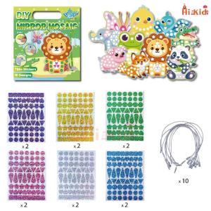 [SG Seller] Early Learning Princess Mosaic Mirror Art Kit Peel Off Gem Stickers Kids DIY Handmade Ornament Craft Gift